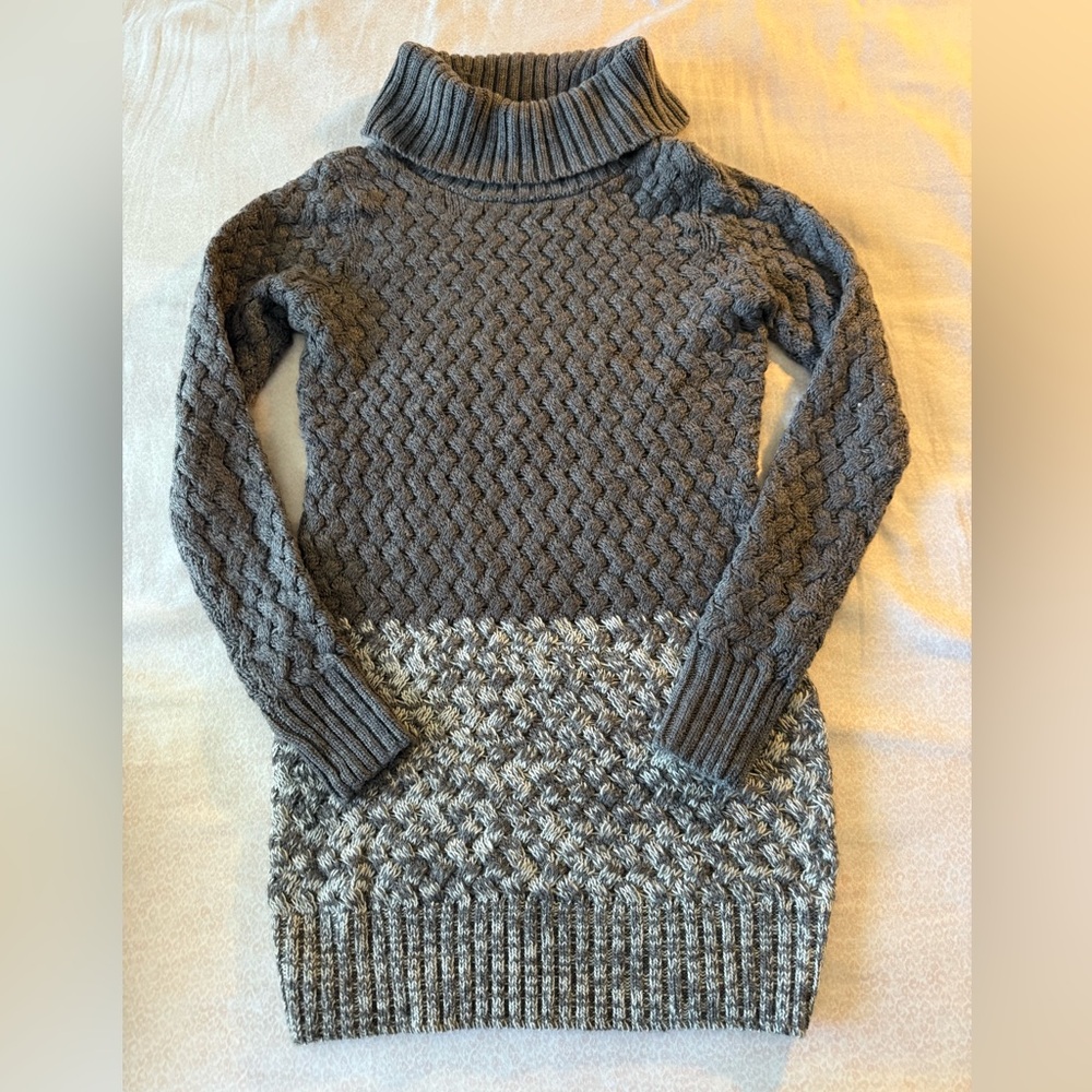 American Eagle Outfitters Two-Tone Gray Cowl Neck Sweater